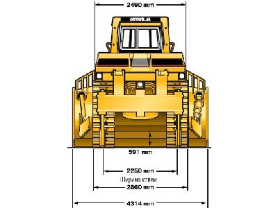 Ширина бульдозера caterpillar d9r